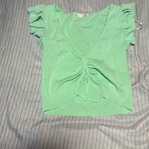 Green crop top